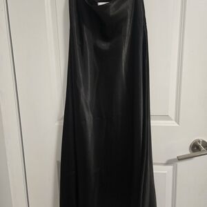 Elegant Black Satin Skirt